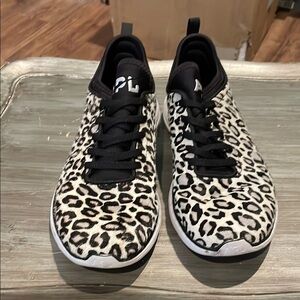 APL ladies Black and White Leopard Athletic Shoes